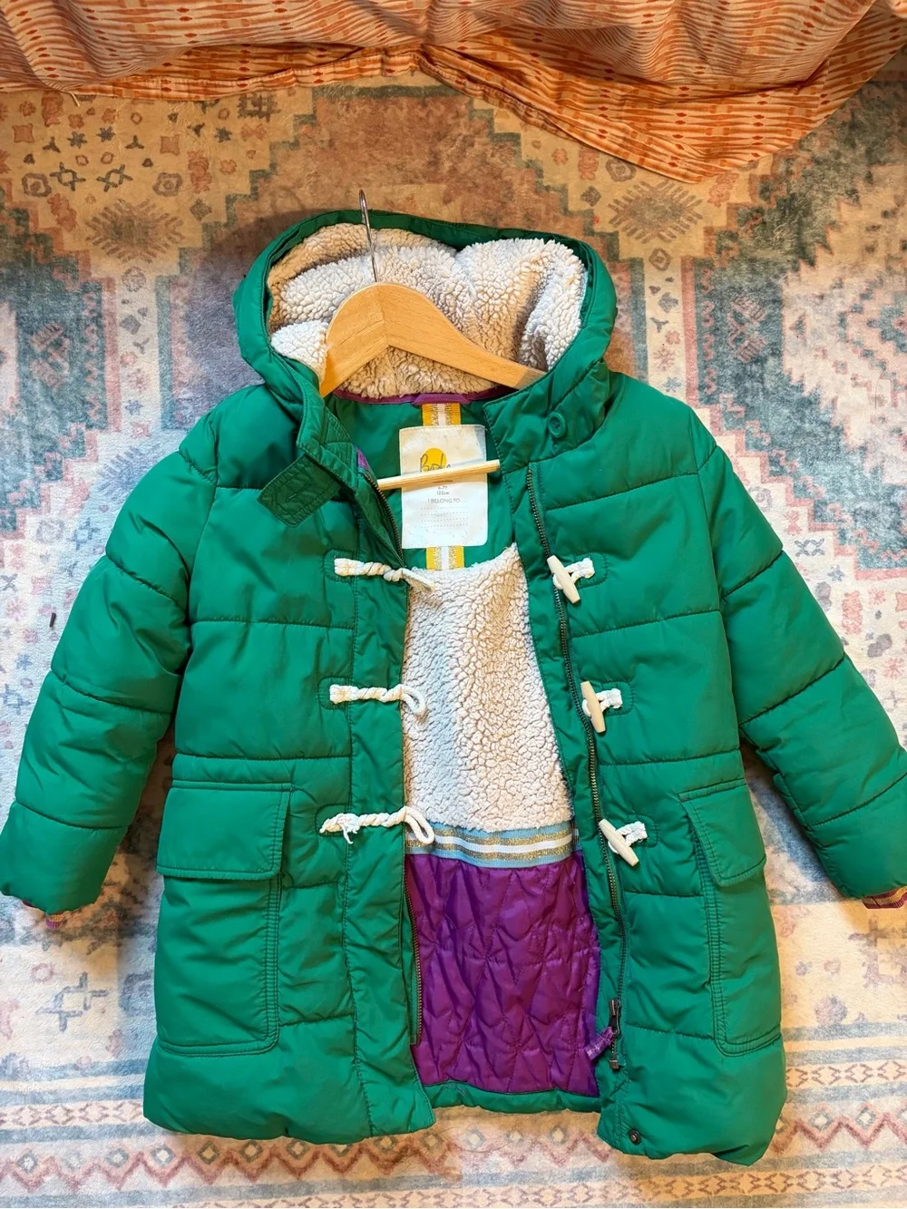 Boden Green Kids' Longline coat Puffer 6/7